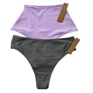 SKIMS Fits Everybody Thongs Lot of 2 Sugar Plum Grey XS